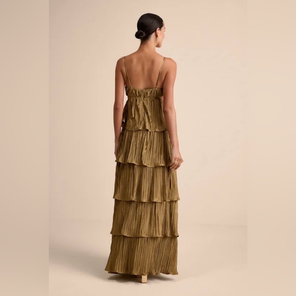 Lulu's Olive Green Tiered Maxi Dress - Picture 3 of 6